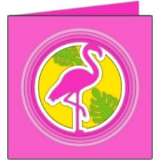 flamingo circle card