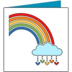 rainbow with hearts card