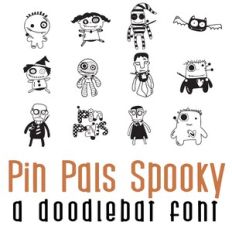 Pin Pals - Spooky Doodlebat Font