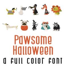 Pawsome Halloween Full Color Font