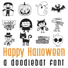 Happy Halloween Doodlebat Font
