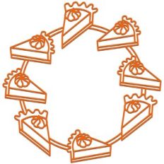 Pumpkin Pie Circle Border Frame Wreath