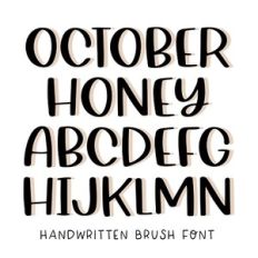 BFC October Honey Brush Handwriting Autumn Halloween Font
