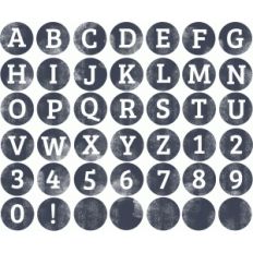 circle distressed alphabet
