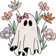 ghost with flowers