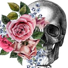 Vintage Floral Skull