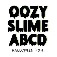 BFC Oozy Slime Bold Chunky Dripping Halloween Font