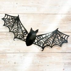elegant 3D bat with cobweb wings