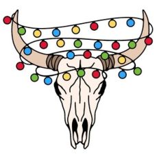Cow Skull Christmas Lights