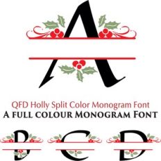QFD Holly Split Full Color Monogram Font