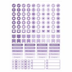 Adesivos para planners e agendas | Português  - Lilás