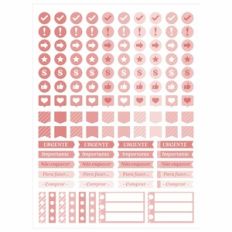 Adesivos para planners e agendas | Português  - Rosa