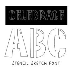 BFC Celebrate Stencil Sketch Bold Display Party Sketch Font
