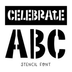 BFC Celebrate Stencil Birthday Party Chunky Stencil Font