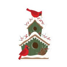 Cardinals on a Birdhouse