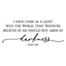 i have come as a light into the world