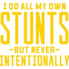 I do all my own stunts