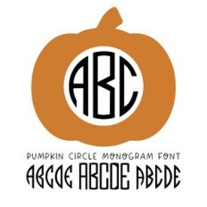 BFC Pumpkin Circle Monogram Frame Font Pumpkin Autumn Font