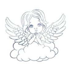 Angel on the clouds