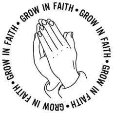 Grow In Faith Praying Hands Word Quote Circle