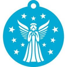 angel and stars circle tag