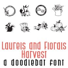 Laurels and Florals - Harvest Doodlebat Font
