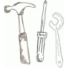 hammer screwdriver wrench sketch