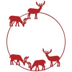 Deer Wreath Circle Frame