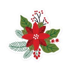 Flower and Holly Berries
