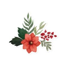 Red Flower with Holly