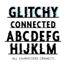 BFC Glitchy Connected Video Game Glitch Font