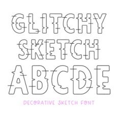 BFC Glitchy Sketch Video Game Display Decorative Sketch Font