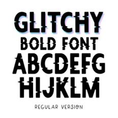 BFC Glitchy Bold Display Video Game Glitch Modern Font