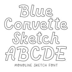 BFC Blue Corvette Sans Sketch Chunky Bold Sketch Pen Font