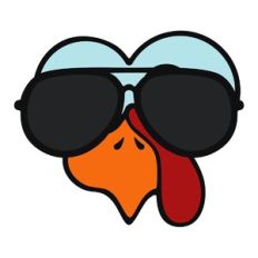 Turkey Face with Sunglasses