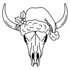 Santa Cow Skull