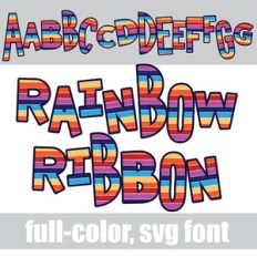 Rainbow Ribbon Color Font