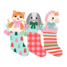 Stuffed Animals in Christmas Stockings
