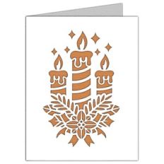 christmas candles with ornaments card