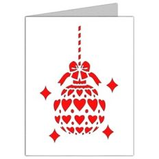 christmas hearts ornaments card