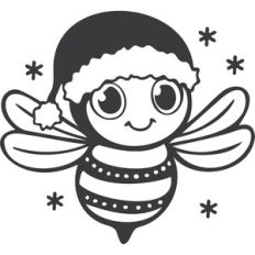 Bee with Santa Hat