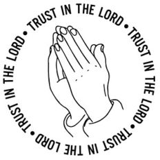 Trust In The Lord Praying Hands Word Quote Circle