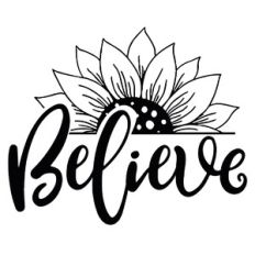 Believe Sunflower Word