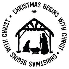 Christmas Begins With Christ Nativity Word Quote Circle