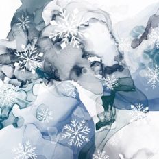 Blue Alcohol Ink Snowflake Background Pattern
