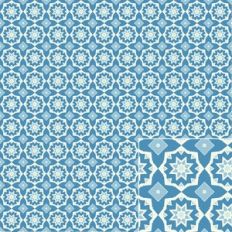 Winter Blue and White Geometric Ice and Snowflake Printable Pattern