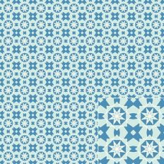 Blue and White Geometric Ice and Snowflake Printable Pattern
