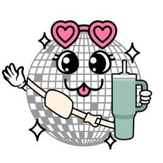 Cute disco ball, tumbler sticker