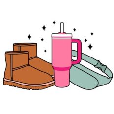 Winter boots, tumbler and beannie