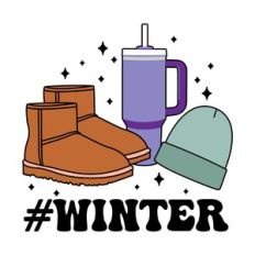#Winter boots, tumbler and beannie